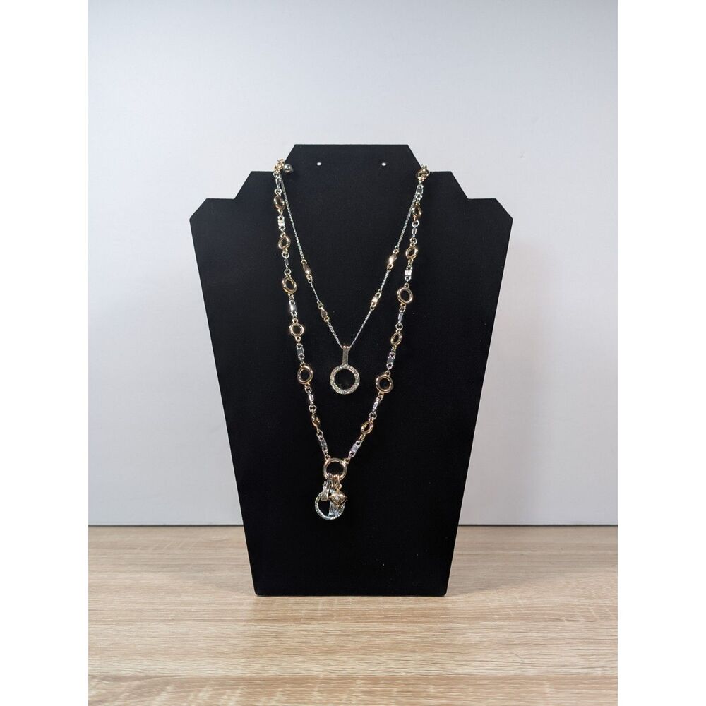23” Layered Chain Necklace – Mixed Metal Silver/Gold – WHB/M Maker’s Mark